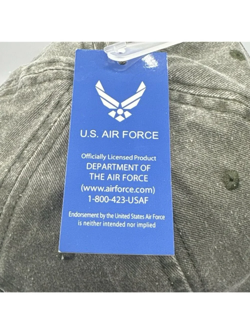 US Air Force Hat Cap Military Logo Adjustable Strapback Green NWT
